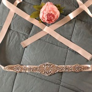 NEW Nina Aneesa Ivory Floral Satin Bridal Belt